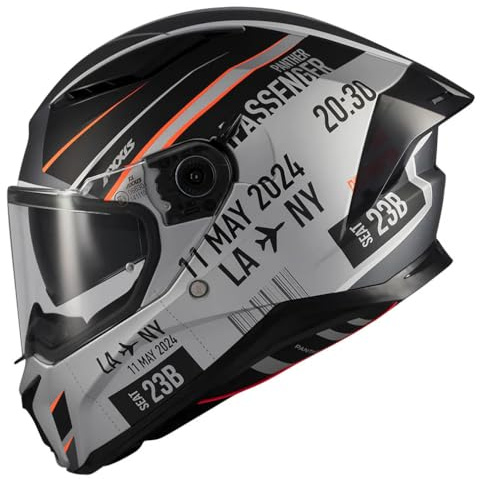AXXIS Panther SV Passenger A1 Mate - Casco de Moto Integral con Visor Solar, para Hombre y Mujer, Homologado ECE 22.06 (M)