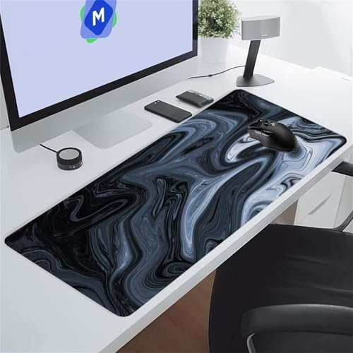 Tapis de Souris Gaming Fluide Gris XXL Mouse Pad, Grand Tapis Bureau avec Base Anti-Dérapage, Extended Long Clavier Pad Large Mousepad pour PC Gamer et Le Bureau 700x400x3 mm