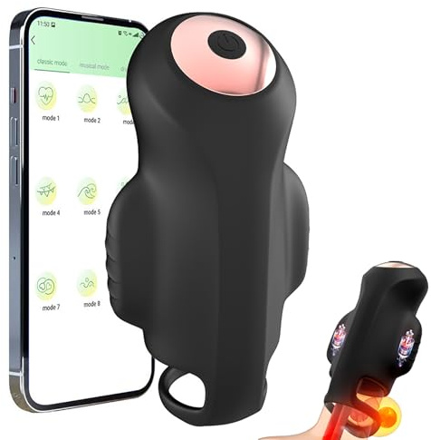 LYAMais Elektrischer Masturbator für Männer Penistrainer Eichelstimulator | Drahtlose Steuerung per App 9 Vibrationsmodi vibrierender Penisring geräuscharm und wasserdicht Sexspielzeug für Männer