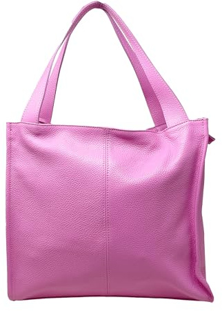 Chicca Borse Borsa a Spalla Donna in Pelle Made in italy 40x36x10 Cm