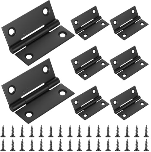 4 piezas de bisagras plegables de acero inoxidable, 50x39mm, bisagras de carga pesada, bisagras negras pequeñas, bisagras de puerta de acero inoxidable para puertas de madera, puerta de jardín