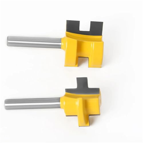 Holzfräser, Mini-Nut- und Federfräser-Set, 6 mm, 8 mm Schaft, Linienmesser, Holzbearbeitungsfräser, Zapfenschneider für Werkzeuge, Oberfräser (8 mm Schaft), 2 Stück