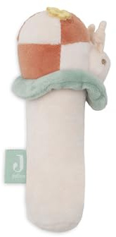 Jollein Baby Rassel – Pretty Picnic, Ladybug – Weiche Stoffrassel Marienkäfer – Bouclé & Velvet – Handwaschbar – Baby Spielzeug – Fördert Sinne & Motorik