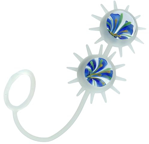 Fops Beckenbodentrainer für Frauen – 40g Liebeskugeln mit Glaskern & Textur – Kegel-Balls zur Stärkung & Rückbildung – Ø 2,5cm Schmale Form mit 10cm Sicherheitsgriff – Hautfreundliches TPR M09