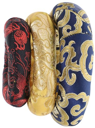 BESPORTBLE 3pièces Lot de Coussins pour Bol Chantant Tibétain Coussinets Brodés Main pour Bols de Accessoires Durables pour Bouddhiste et Sons Spirituels Couleur Couleur Aléatoire