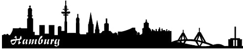 Samunshi® Autoaufkleber Hamburg Aufkleber Skyline 50 x 10cm schwarz