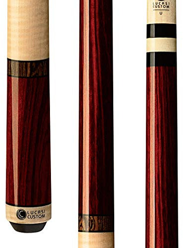 Lucasi Custom Rengas and Curly Maple Billardqueue mit Bocote-Ringen, 590 ml