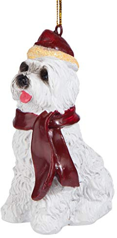 Design Toscano JH576302 Boston Terrier Urlaub Hund Ornament Skulptur Malteser Full Color