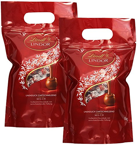 Lindt & Sprüngli Lindor-Kugeln, Milchschokolade, 2er-Pack (2 x 1 kg)