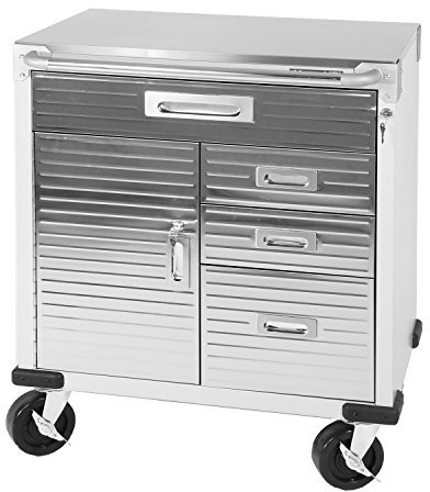 Seville Classics Werkstattwagen mit Edelstahl-Arbeitsplatte, 71.1 x 45.7 x 87.6 cm (LxBxH), grau, Granit