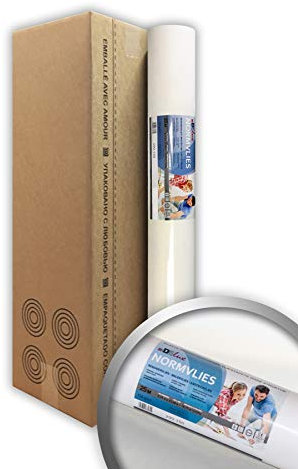NORMVLIES 150 g Renoviervlies 1 Karton 4 Rollen 75 m2 Öko Glattvlies 299-150-4 Malervlies umweltschonende glatte überstreichbare Vliestapete umweltbewusst weiß FSC® MIX Nr. TSUD-COC-001718-KR