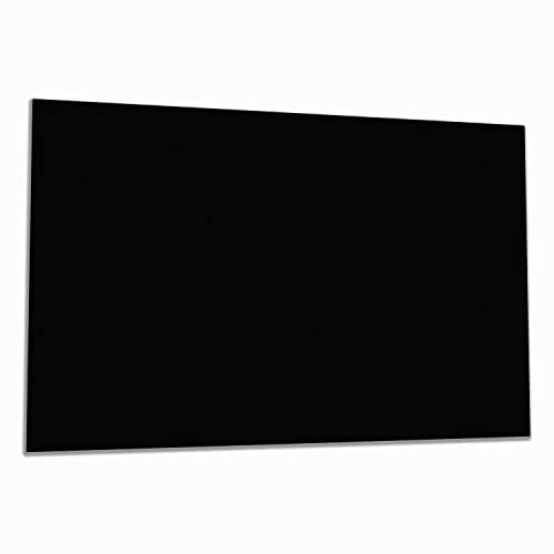 Wallario Herdabdeckplatte/Spritzschutz aus Glas, 1-teilig, 90x52cm mit 13mm hohen Füßen, für Ceran- und Induktionsherde, Schwarz