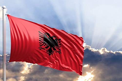Ns Produzione Bandiere Bandiera Albania Vari Formati Tessuto Antivento Resistente 130gr.mq