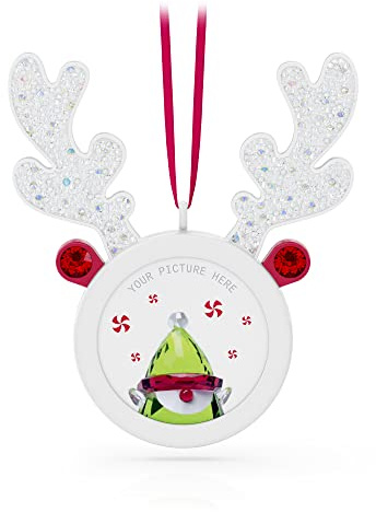 Swarovski Weihnachtskugel, Kleine Kugel mit Weihnachtsmann Figur und Klaren, Roten und Grünen Swarovski Kristallen