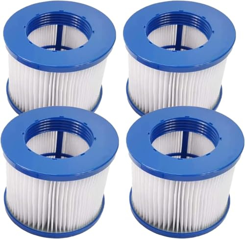 woejgo Spa Filterkartuschen - Spa Filterkartusche für Whirlpool Filter Mit Gewinde,75 * 100 mm filterkartusch Pool Filter für Clever Spa Filter. (Blue-4pcs)