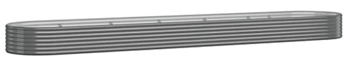 vidaXL Lit surélevé de Jardin Acier galvanisé 507x100x36cm Gris