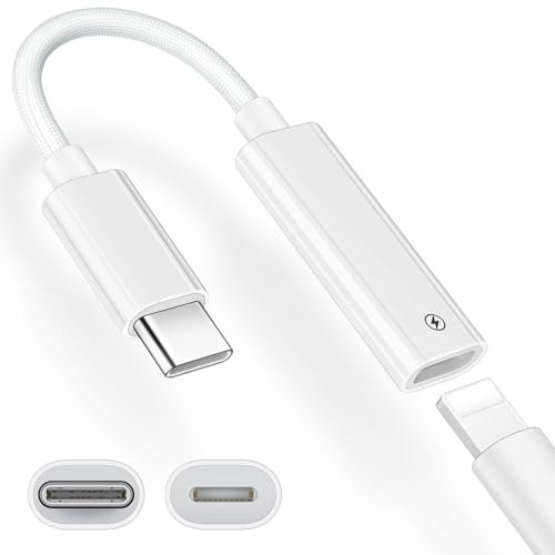 USB C auf für Lightning Adapter für iPhone 15 Pro Max Plus,27W PD Schnellladung & Datenübertragung Nylon Schnell LadeAdapter Ladekabel für iPad Pro 2018 2020 2022 Air 5th Air 4th Nicht für Audio/OTG