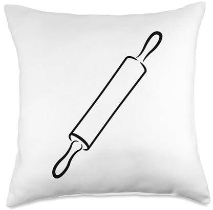 Rolling Pin Sketch Bakery Worker Throw Pillow