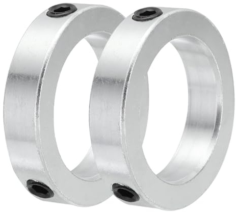 QUARKZMAN vågig ring 3,8 cm hål galvaniserat kolstål klämring med gängstift silver 2 stycken