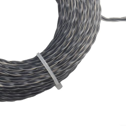 2 Rollen 15 m (30 m) Trimmerschnur, flexibel und langlebig, perfekt für Straßenränder, Oberflächen, Gehwege und Bordsteine (15 m x 2 mm x 2 Stück)