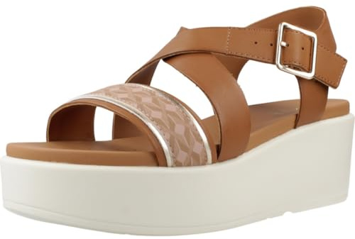 Geox D XAND 2.2S A, Sandalo con Zeppa Donna, Camel/Nude, 36 EU