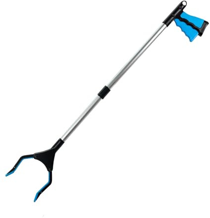 Blosta Pince de préhension bleue pliable 81/42 cm pour personnes âgées, ramasse-ordures, pince à ordures, pince à déchets, pince à déchets, pince à déchets