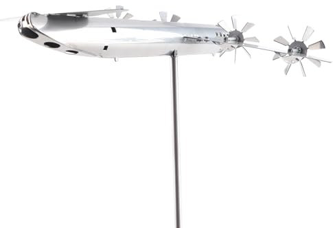 Flugzeug-Windskulptur, Edelstahl, Flugzeug-Windmühle, Gartendekoration für Außendekoration