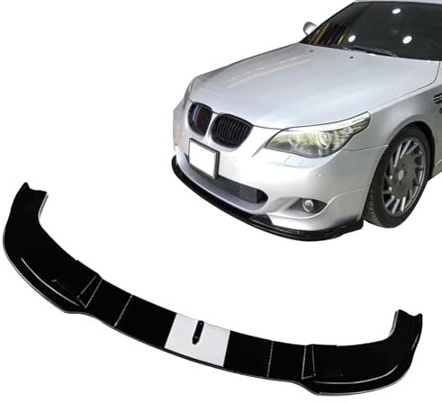 WHLYQF Frontspoiler für BMW 5 Series E60 E61 M Sport 2005-2010, Frontspoiler Lippe Spoiler,A/Black