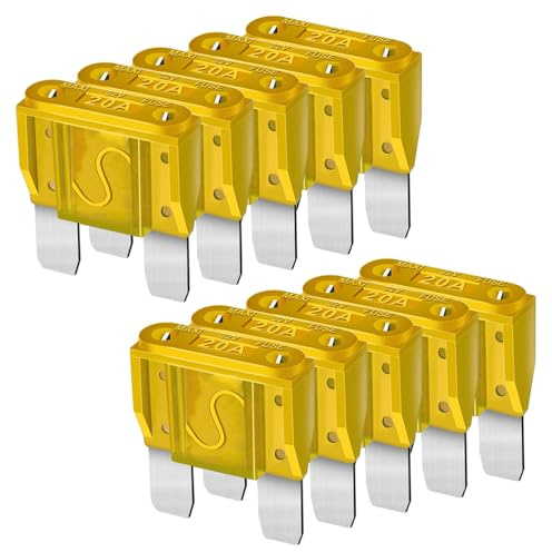 Gebildet Lot de 10 Fusibles à Lame Maxi APX de Remplacement 20A pour Voitures, Camions, Camping-Cars, Bateaux, Automobiles, Véhicules, Camping-Cars, SUV