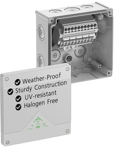 Spelsberg Abox SL-6² Professionelle IP66-Abzweigdose mit erhöhter, schraubenloser Klemmleiste, VDE-zertifiziert, interne Befestigungspunkte für Industrie und Außenbereich (Grau)