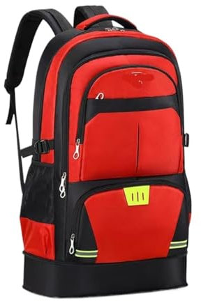 OUYUE Sac À Dos De Voyage Sac À Dos De Randonnée 65L pour Camping, Chasse, Pêche en Plein Air, Escalade pour Camping Trekking(Rot)