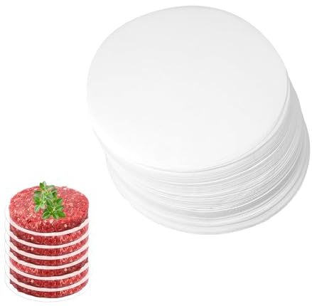 500 Pièces Papier Antiadhésive, Papier Antiadhésif 11cm, Disques de Papier Cuisson, Papier de Hamburger, Papier Sulfurisé, Disques à Burger pour Steaks Hachés Burgers Gâteaux Barbecue Galettes