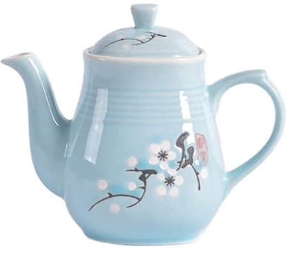 Distributeur d'huile et de vinaigre Bouteille d'huile en céramique mignonne en céramique vinaigre/distributeur de sauce soja, bouteille de distributeur d'huile d'olive bleue étanche Décor de cuisine d