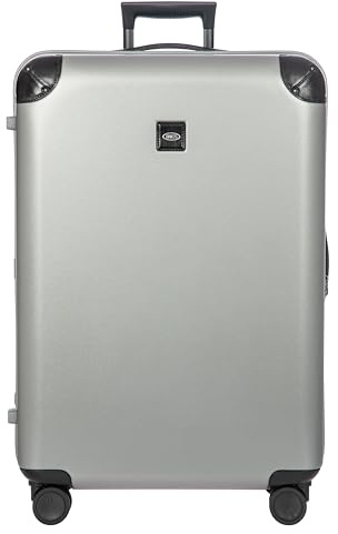 Bric's Amalfi Lightweight Hard Shell Suitcase – Expandable Checked Luggage with Water-Repellent Zip, Smooth 360° Wheels & TSA Lock - 30 Inch, Silver