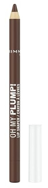 Rimmel London Oh My Plump! Lip Shaper, Matita Labbra ricca di Peptidi, Ultra cremosa, No transfer, 1,2g, 110 Rich Cacao