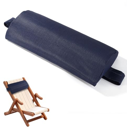 Lyreh Kopfkissen für Chaiselongue Freien, Wasserdichtes und Atmungsaktives Kopfstützkissen Chaiselongue mit Verstellbarem Gurt für Liegestühle auf Terrasse Strand Oder Pool Schwerelosigkeitsstühle