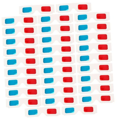 Holibanna Gafas 3D De Papel Rojo Azul Anaglifo Paquete De 60 Piezas para Cine En Casa Cumpleaños y Vacaciones Ligeras y Portátiles