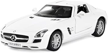 Easy Toys Modellauto kompatibel mit Mercedes Benz SLS Amg - Maßstabsgetreues Spielzeugauto mit zu öffnenden Türen - Automodellierung (Weiß)