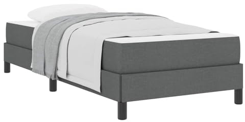 vidaXL Boxspringbett Dunkelgrau 90 x 200 cm Stoff