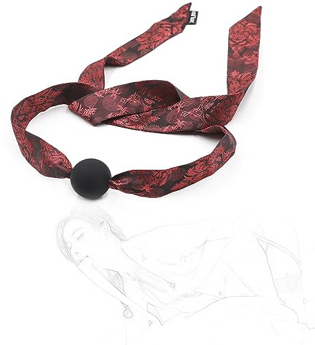 BFLaiCai Mordaza De Silicona Con Forma Bola For La Boca, Separador, Arnés For Cabeza Tela Roja, Diseño Clásico, Juguete Sexual Fetichista Bondage SM