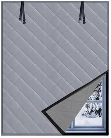Fenster Isolierung Gegen Kälte Winters-Fensterisolationsset, 50x80 100x220 120x150 180x280cm Fensterisolierfolie-thermo Innen, Wetterfeste Isolierfolie(Grau,20x39in/50x100cm)