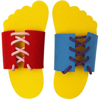 CloudWei SmartSelect Blue Red Multicolor Learn to Tie Shoes Laces Kids Practice Lacing Learning Shoe Shoelace Early Educational Teaching Aids for Children Kids Toddler
