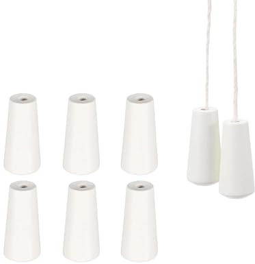 Elenviorina 6PCS Wooden Blind Cord Knobs, White Pull Ends for Roman Blinds