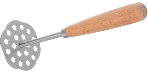 Lurrose Outil pour Écraser les Avocats en Acier Inoxydable avec Manche en Bois, Facile à Nettoyer, pour Préparer la Purée de Pommes de Terre et Aliments Bébé Cuisine