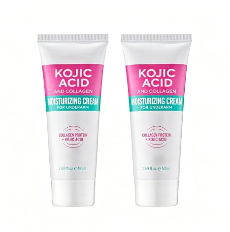Gireatick 2 Pack Kojic Acid & Collagen Skin Lighting Cream – Détachant De Taches Foncées Pour Les Aisselles, Les Genoux, Les Coudes, L’intérieur Des Cuisses, La Zone Du Bikini, Les Parties Intimes
