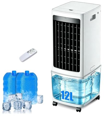 JGJSQYY Klimaanlage Mobil 80W, 1-seitiger Klimaanlage Ohne Abluftschlauch, 3 Modi, 120° Oszillation, 7.5h Timer, Leise, Fernbedienbar, Verdunstungskühler für Zuhause Schlafzimmer