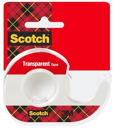 Scotch Transparentes Klebeband mit Abroller, schmale Breite, entwickelt für Büro und Zuhause, 1/2 x 1000 Zoll (174)