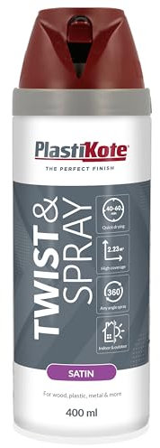 Plasti-kote 22105 400ml Premium Spray Paint Satin - Wine Red