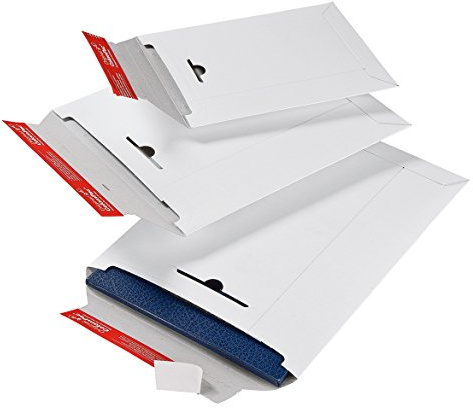ColomPac CP012.01 ColomPac CP012.01 Versandtasche aus Vollpappe 170x245x30mm PK100 mit Selbstklebeverschluss, Knickschutz und umlaufenden Kantenschutz Variable Füllhöhe bis 30mm weiss
