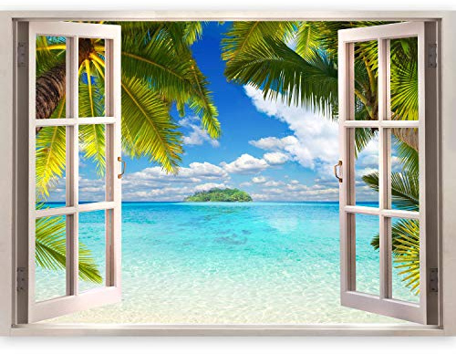 murando - Fototapete Vlies Poster Fensterblick, 140x100 cm, Schlafzimmer | Full HD Druck, 3D-Effekt, lichtbeständige Farben, ideal fürs Wohn- oder Schlafzimmer, schnelle Montage, lichtbeständig, edel